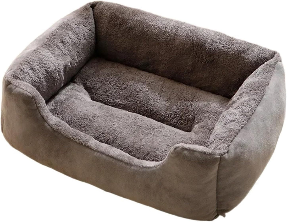 Pet Cat Bed Sofa Warm House Candy-Colored Square Nest Pets Kennels for Small Cats Winter Kittens Sleeping Baskets(Gray,68x48cm Within 14kg)