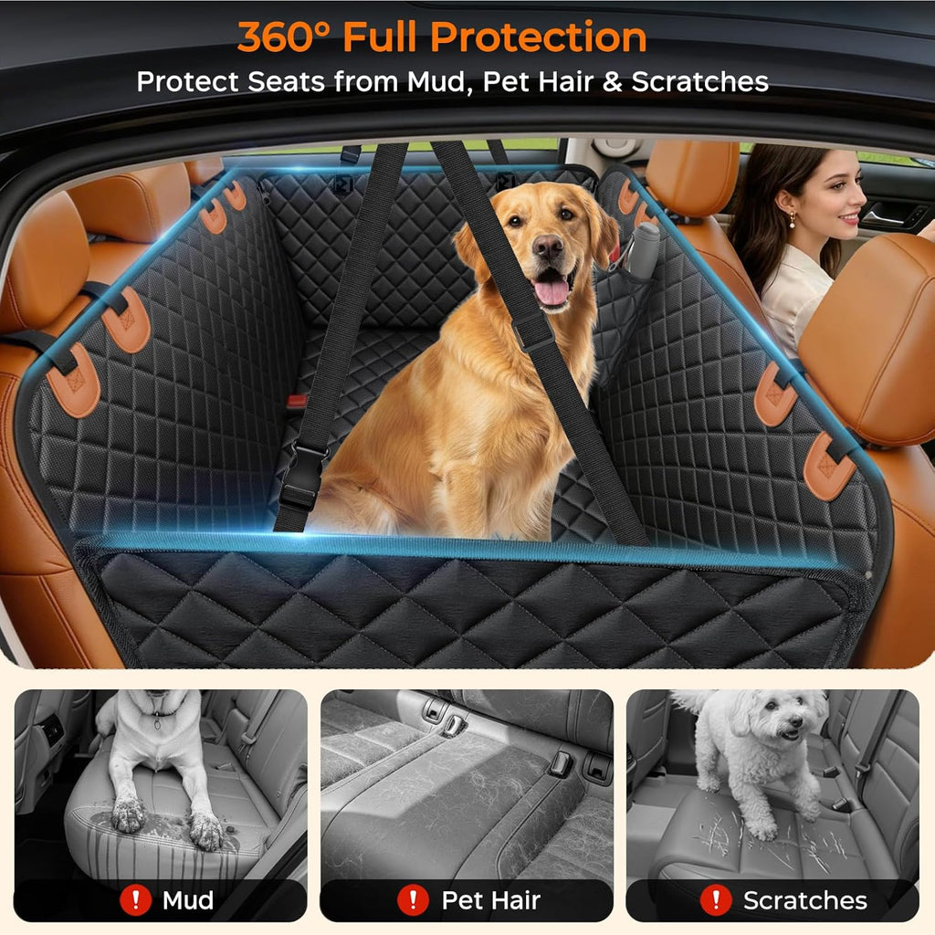 URPOWER Dog Car Seat Cover for Pets – 100% Waterproof Hammock Seat Protector for Cars &amp; SUVs
